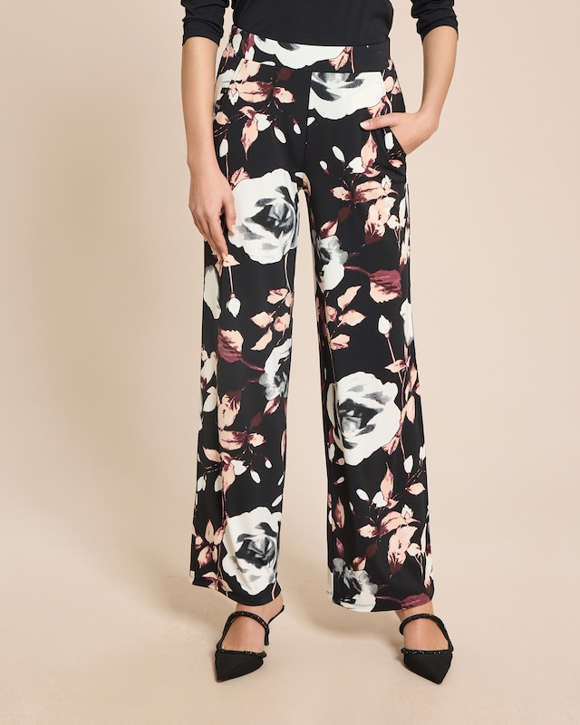 Jerseyhose mit modischem Rosendruck