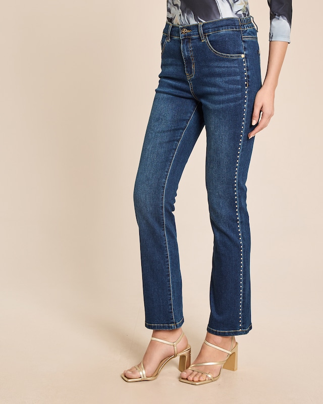 5 Pocket Jeans mit Nieten