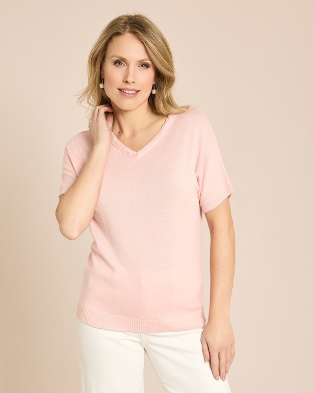 Strickshirt mit Flechtdetail