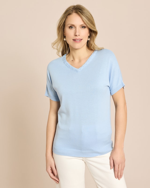 Strickshirt mit Flechtdetail