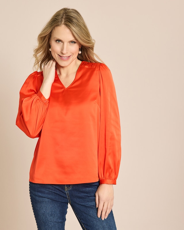 Bluse in Satin-Optik