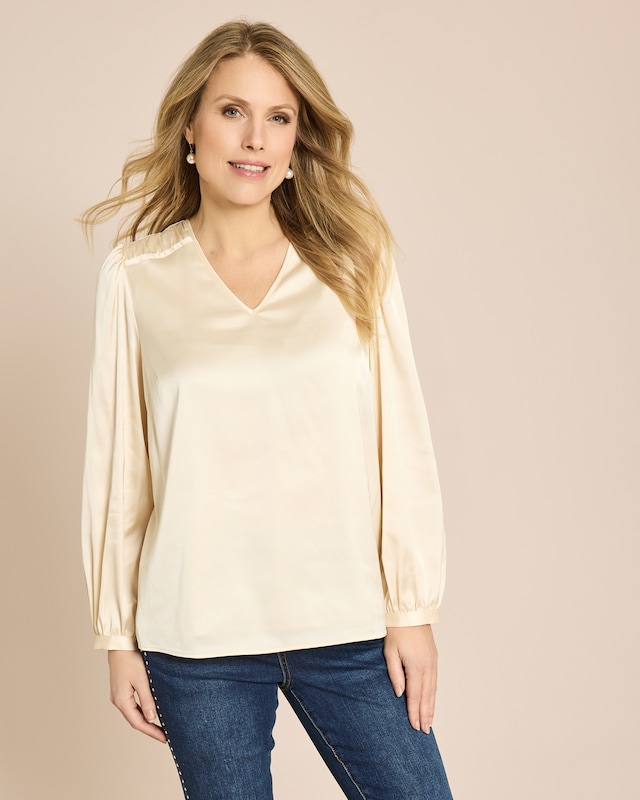 Bluse in Satin-Optik