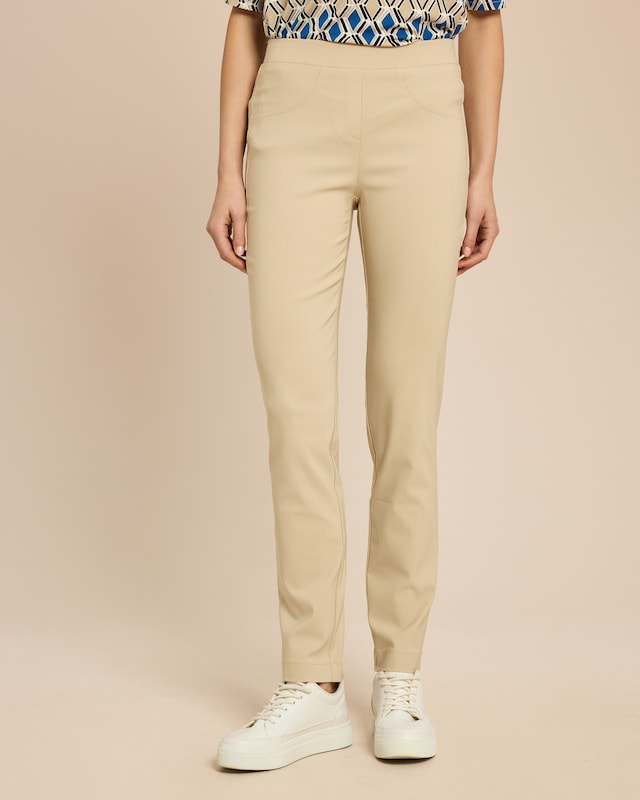 Slim Fit Schlupfhose uni, lang