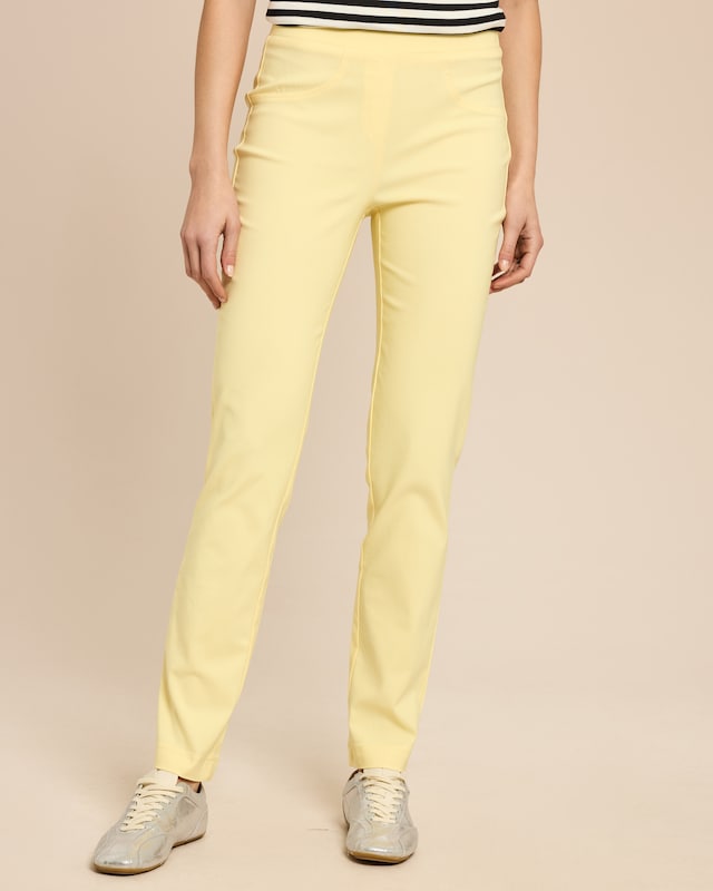 Slim Fit Schlupfhose uni, lang