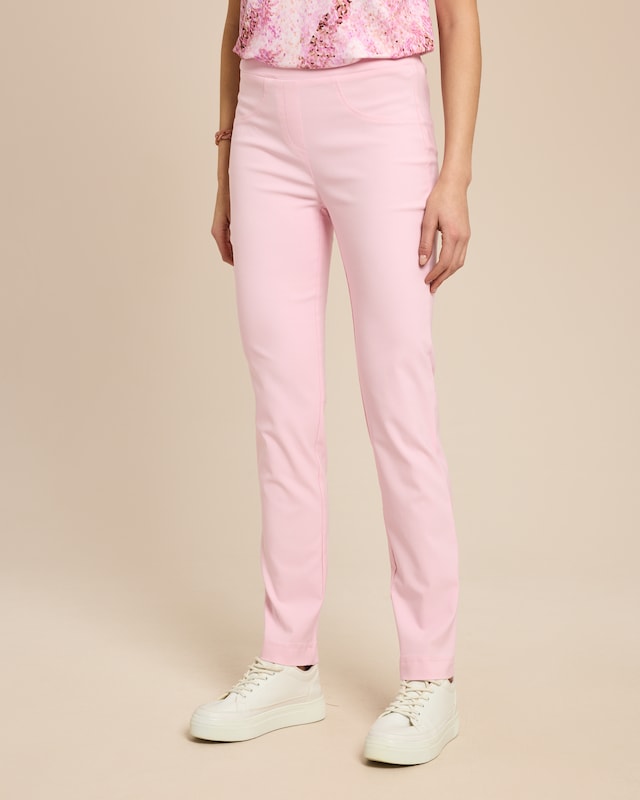 Slim Fit Schlupfhose uni, lang