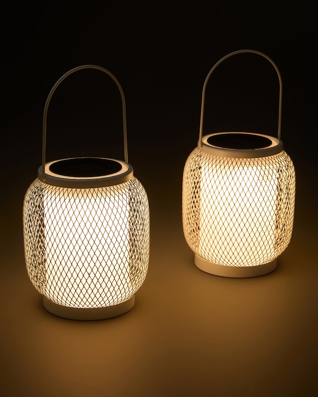 Solar-Lampen im Gitter-Design, 2er-Set