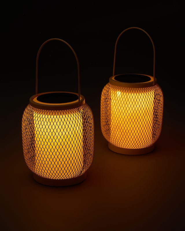 Solar-Lampen im Gitter-Design, 2er-Set