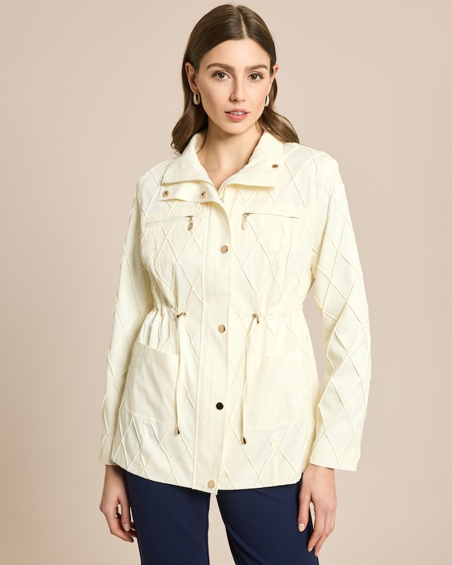 Jacke in Karo-Struktur mit Ziernähten