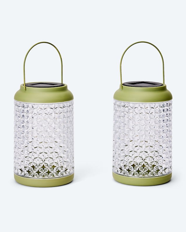 Solar-Laternen mit Henkel, 2er-Set