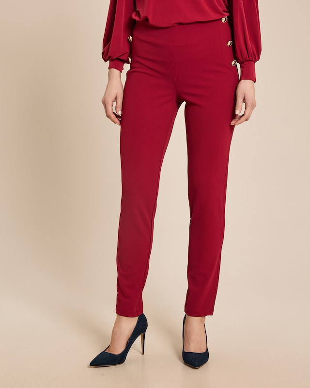 Crêpe Hose mit Knopfdetails