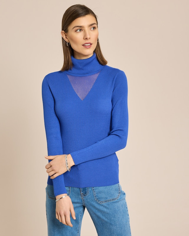 Pullover mit transparentem Ausschnitt