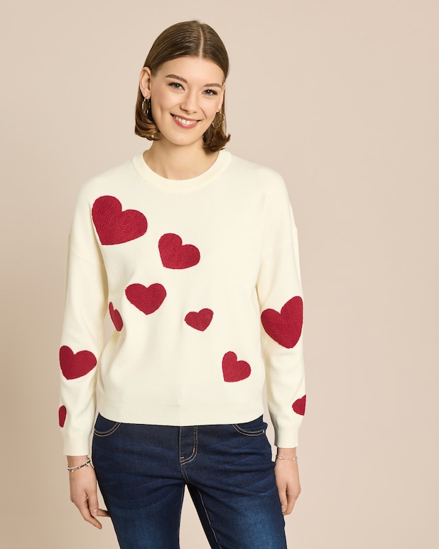 Herz-Pullover