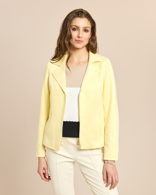 Jacke in Velours-Optik mit Reverskragen