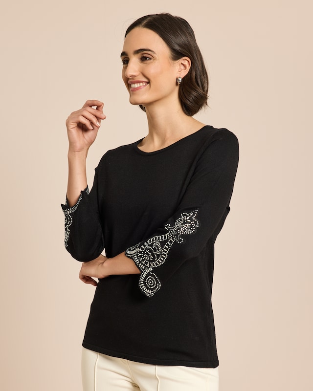 Pullover hochwertige Ärmel-Dekoration