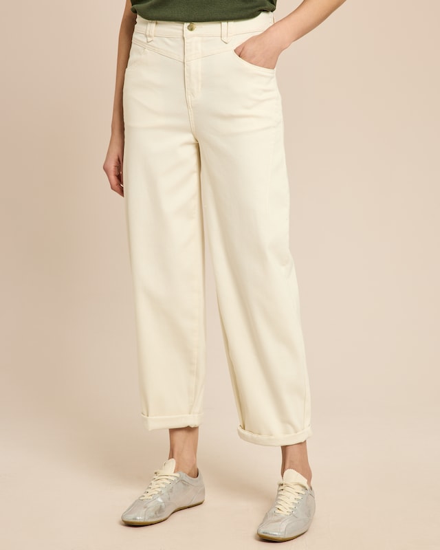 Cropped Jeans mit Saumumschlag