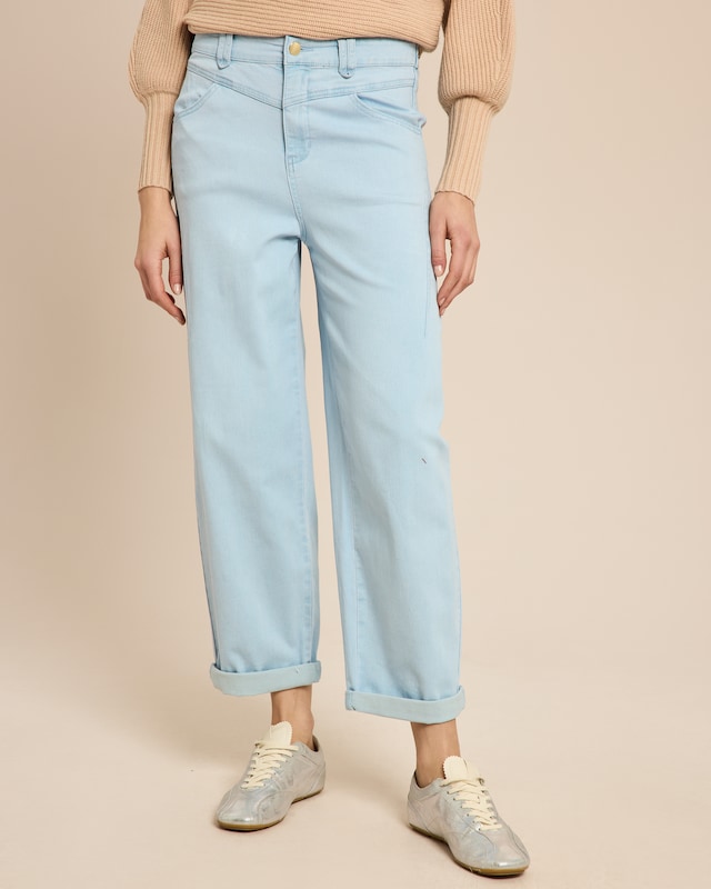 Cropped Jeans mit Saumumschlag