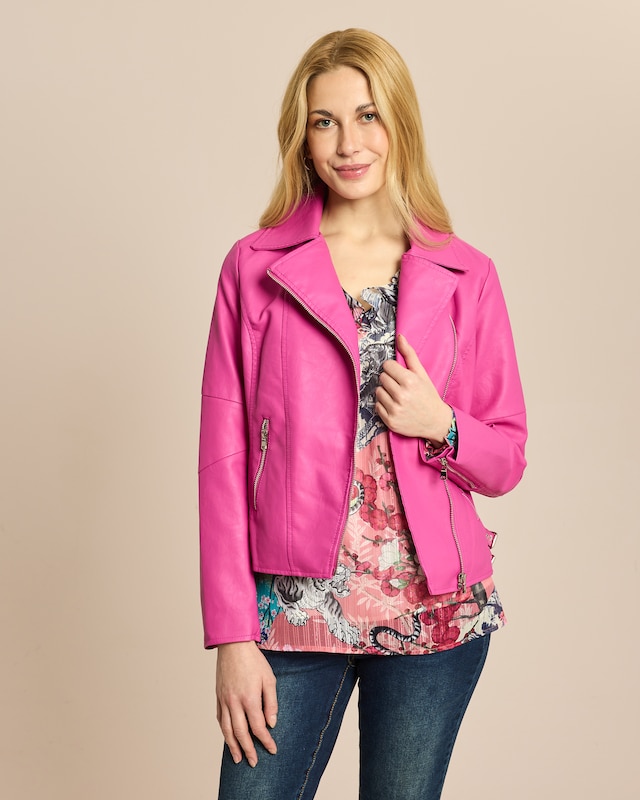 Lederimitatjacke im Bikerlook