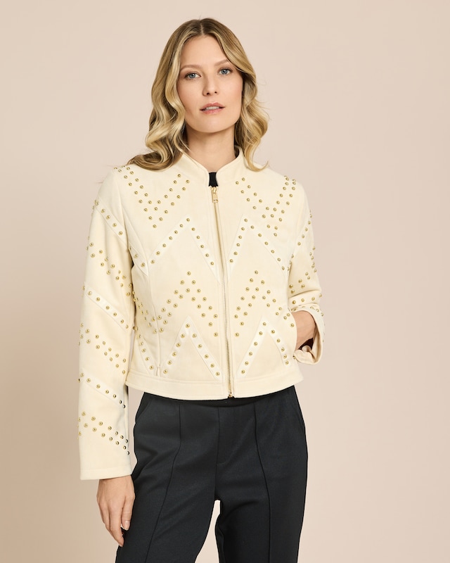 Lederimitatjacke mit Nieten