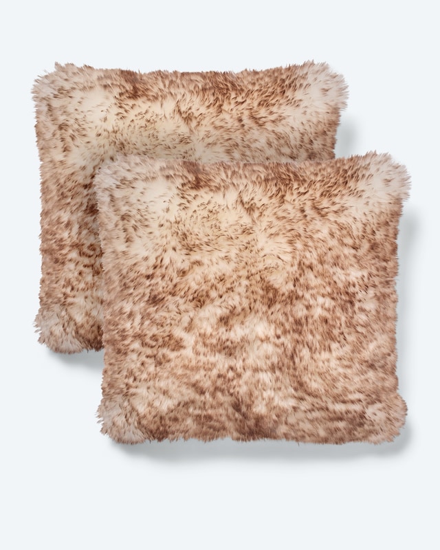 Kissen in Huskyfell-Optik, 2tlg.