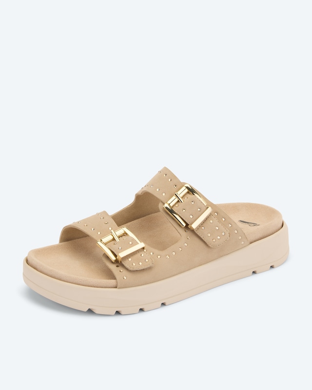 Pantolette mit Strassnieten