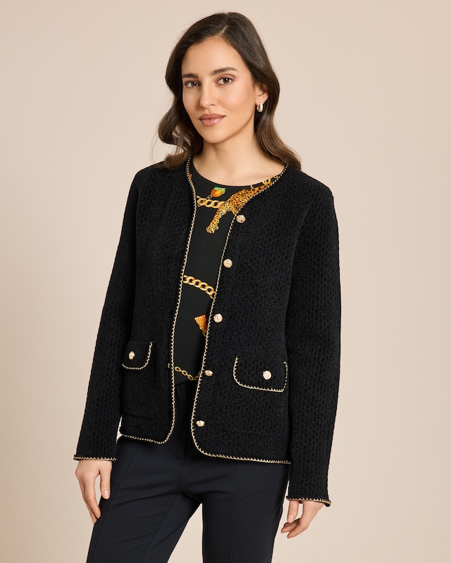 Strickblazer mit Kettendeko