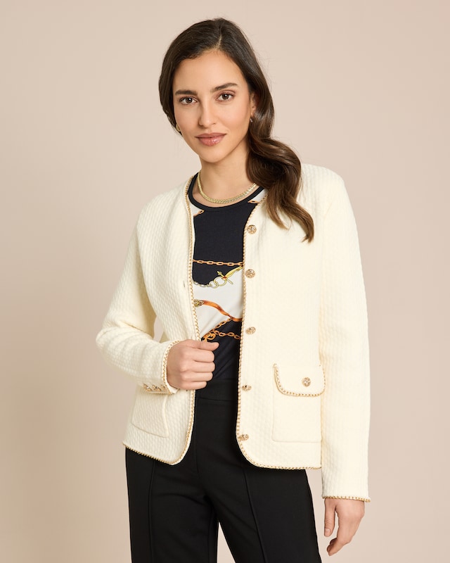 Strickblazer mit Kettendeko