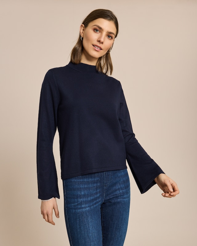 Pullover mit Stehkragen cropped