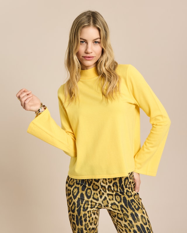 Pullover mit Stehkragen cropped