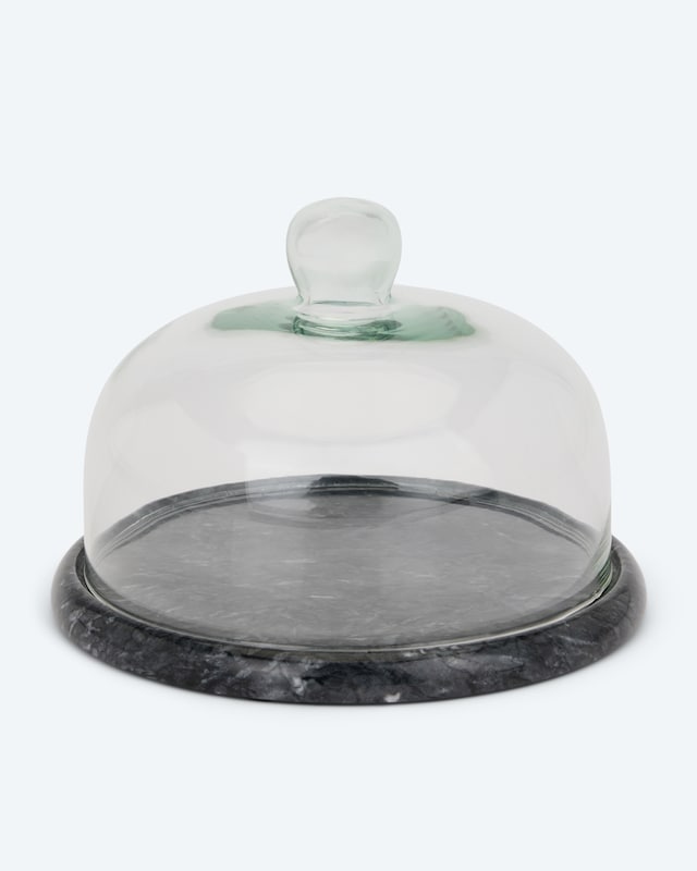 Marmorplatte mit Glashaube