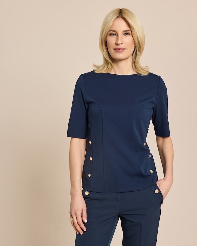 Shirt aus Ponte di Roma mit Goldknöpfen