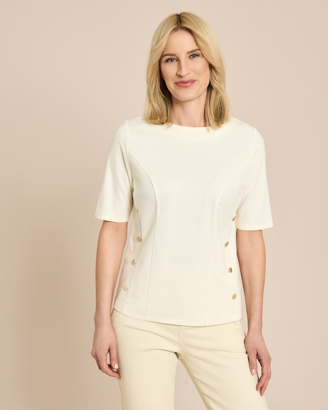 Shirt aus Ponte di Roma mit Goldknöpfen