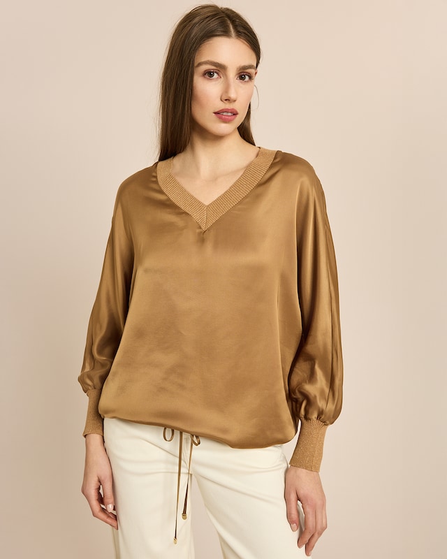 Satin Bluse aus Webware