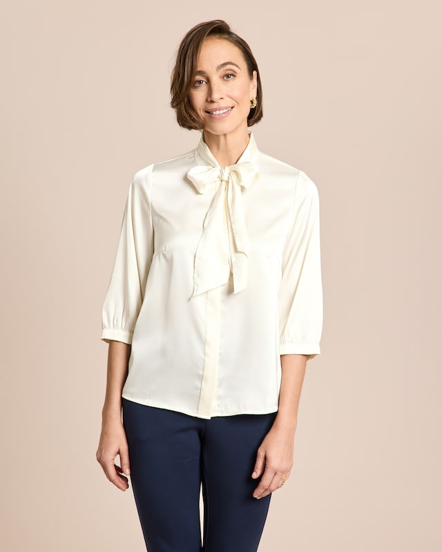 Satin Bluse mit Schluppe