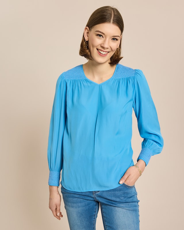 Bluse mit Smock-Detail