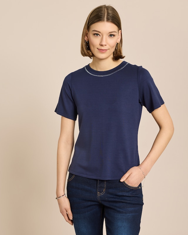 Shirt mit Metallgarn Detail