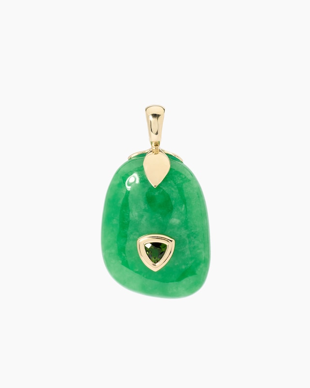 Clipanhänger mit Jade & Chromdiopsid