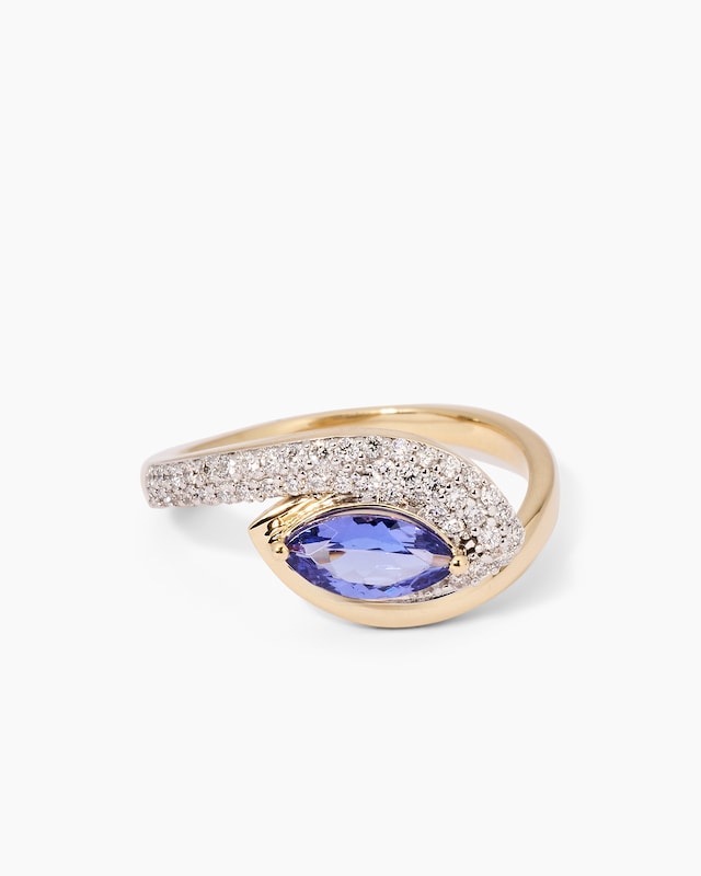 Ring mit Tansanit AAAA+ & Brillanten