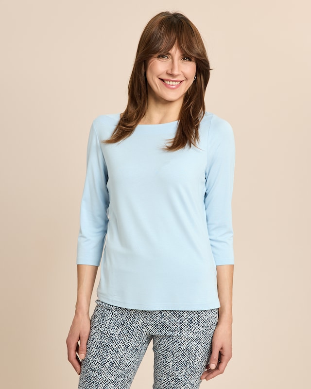 Shirt mit U-Boot-Ausschnitt