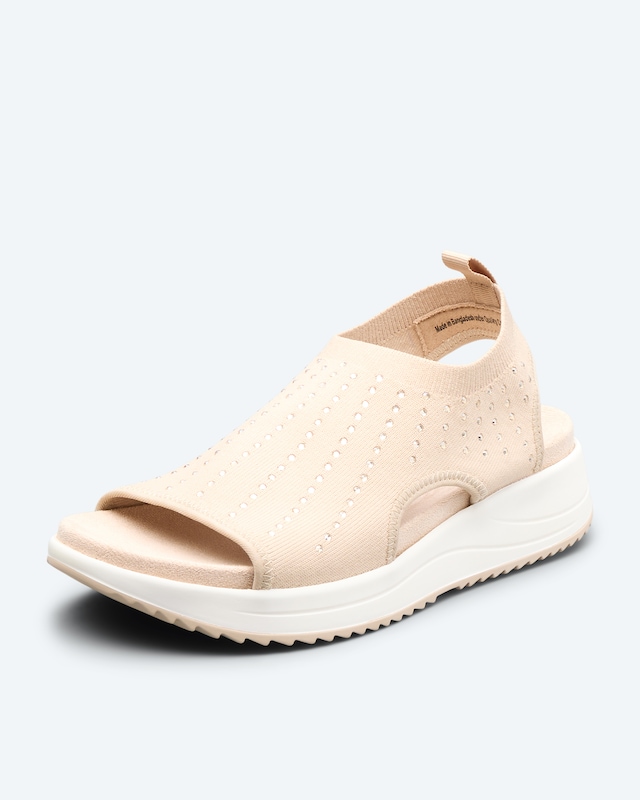 Strick-Sandale mit Strass