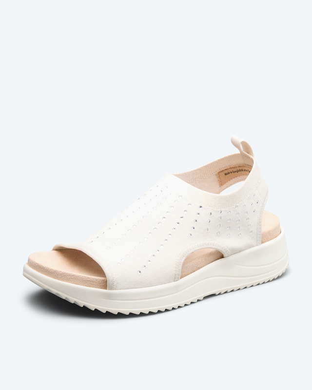 Strick-Sandale mit Strass