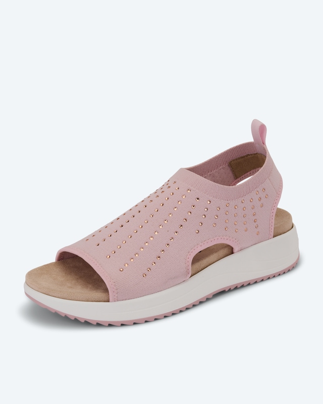 Strick-Sandale mit Strass