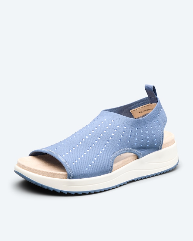 Strick-Sandale mit Strass
