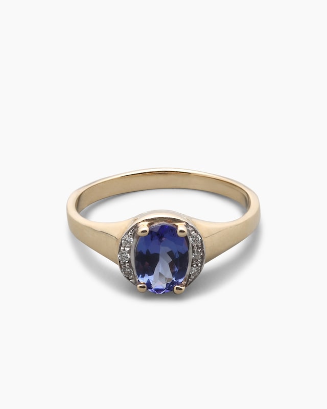 Ring mit Tansanit AAA & Brillanten