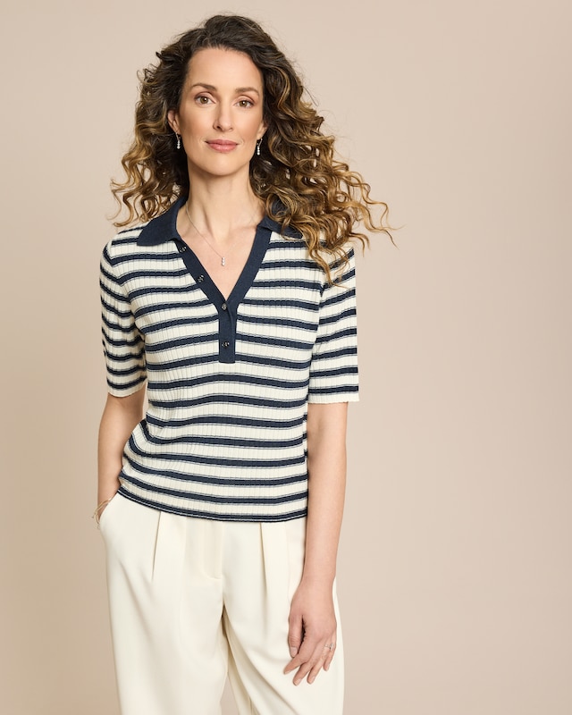 Gestricktes Poloshirt