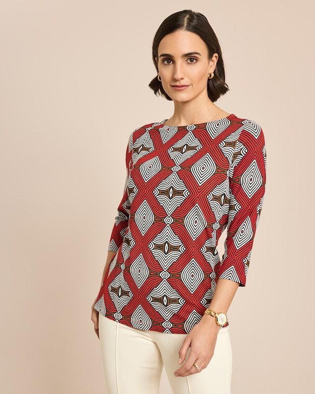 Shirt Be Loud mit U-Boot-Ausschnitt