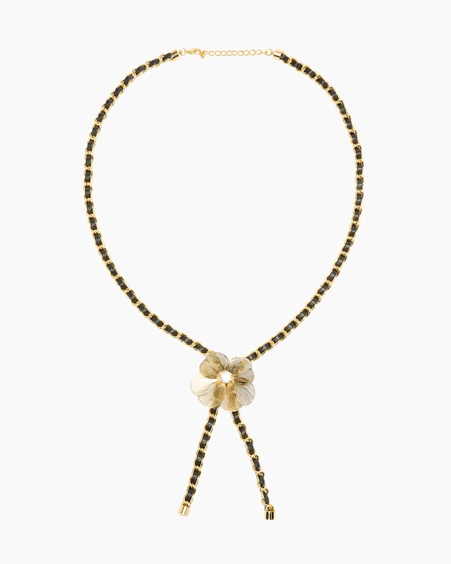 Collier mit Blütenanhänger und Zirkonia