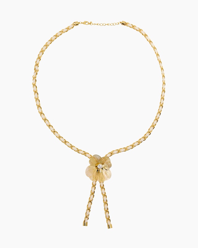 Collier mit Blütenanhänger und Zirkonia