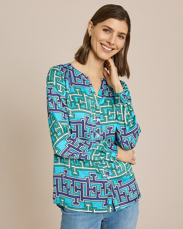 Longbluse mit Exklusivdruck