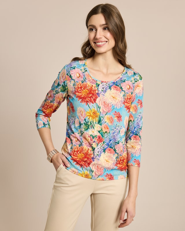 Shirt mit Blumenmotiv