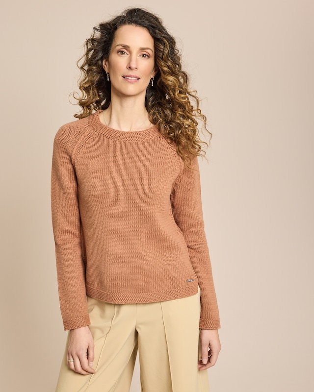 Baumwollpullover mit Raglanarm